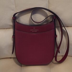 kate spade Leila Pebbled Leather North South Crossbody Bag in Blackberry